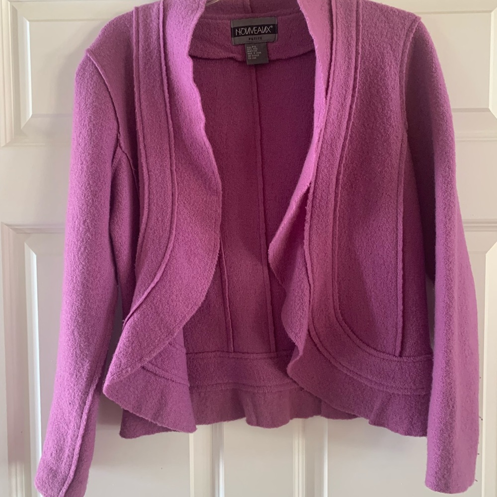 Nouveaux Wool Lavender Open Cardigan Size PS